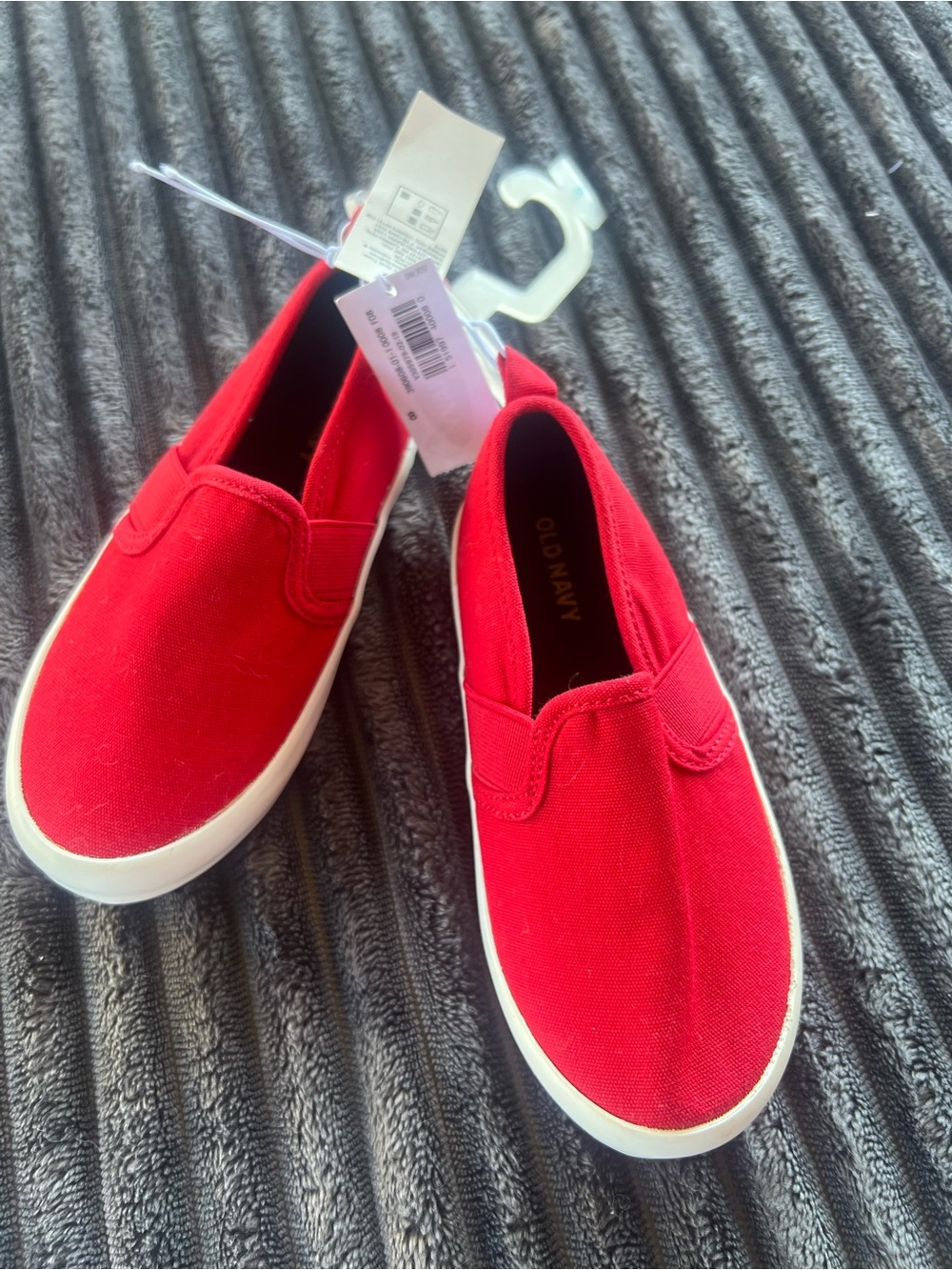 Old Navy Red Canvas Slip-On Sneakers for Kids